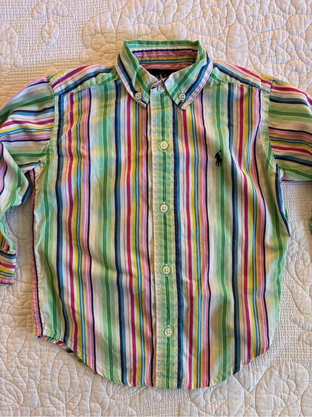Ralph Lauren Multi-Color Stripe Button-Down Shirt for Kids